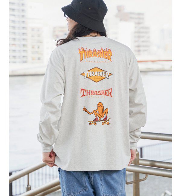 VENCE share style「THRASHER スラッシャー バックプリントロンT」|Tシャツ・カットソー|グレー