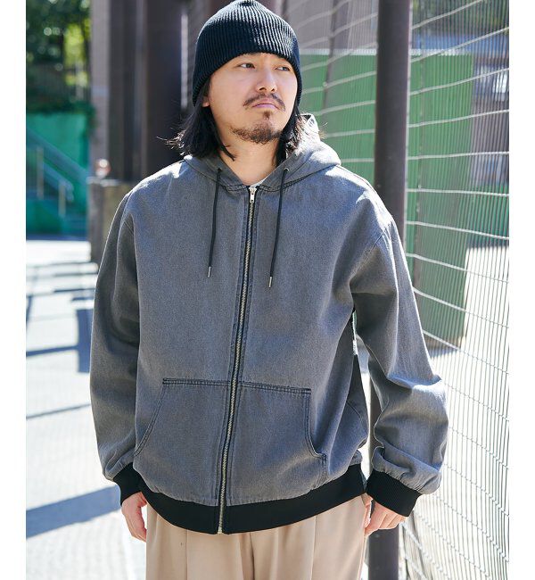 VENCE share style「デニムフルジップパーカー」|ブルゾン・スタジャン|