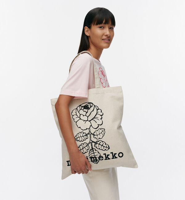 Marimekko「Vankka Vihkiruusu Placement トートバッグ」|トートバッグ|