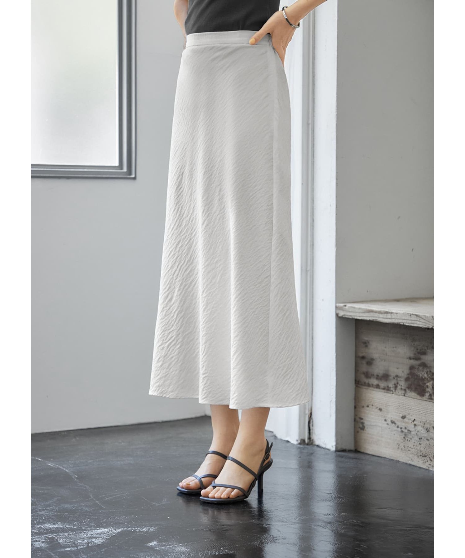 STYLE DELI「シボ感しなやかナローAラインスカート」|スカート|