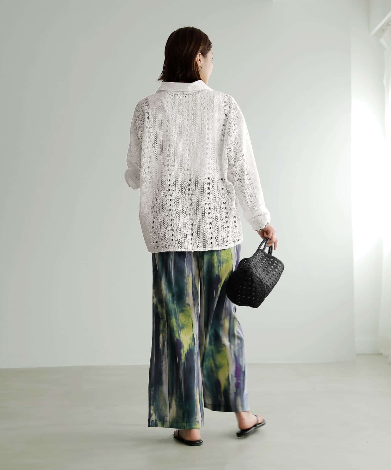 STYLE DELI「甘くならない縦模様コットンレースシャツ」|シャツ・ブラウス|