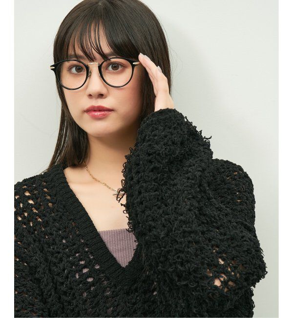  「Zoff｜emiri ボストン型 メガネ |辺見えみり チタン 軽量 メタルフレーム レンズ交換券付」|サングラス|