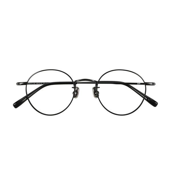  「Zoff｜丸型 メガネ｜高級感 チタン｜Made in JAPAN （メイドインジャパン） レンズ交換券付」|メガネ|ブラック