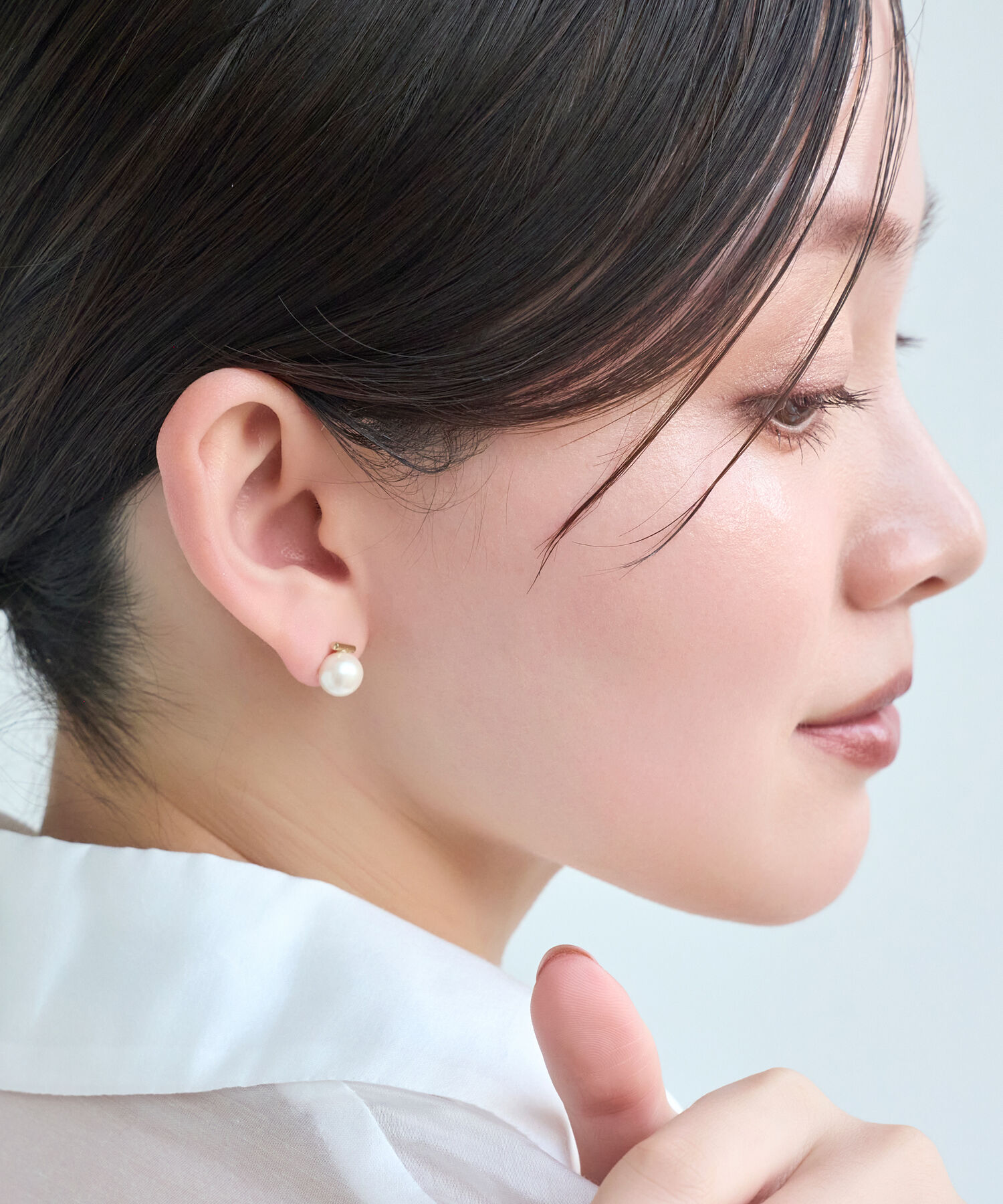 Phoebe「【金属アレルギー対応】パワーストーンバーピアス　パール」|ピアス|