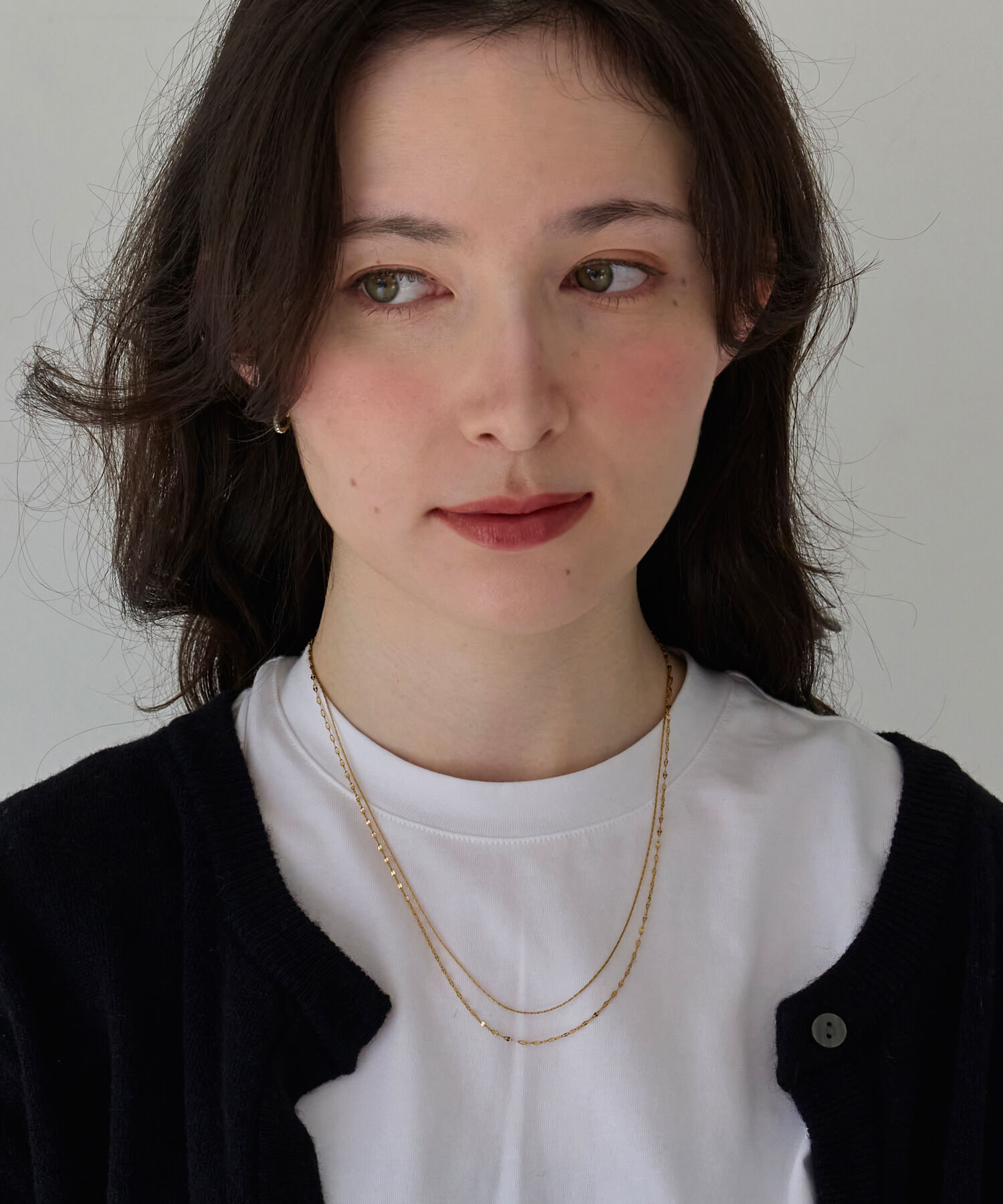 Phoebe「【金属アレルギー対応】ダブルチェーンネックレス　ゴールド/サージカルステンレス」|ネックレス|