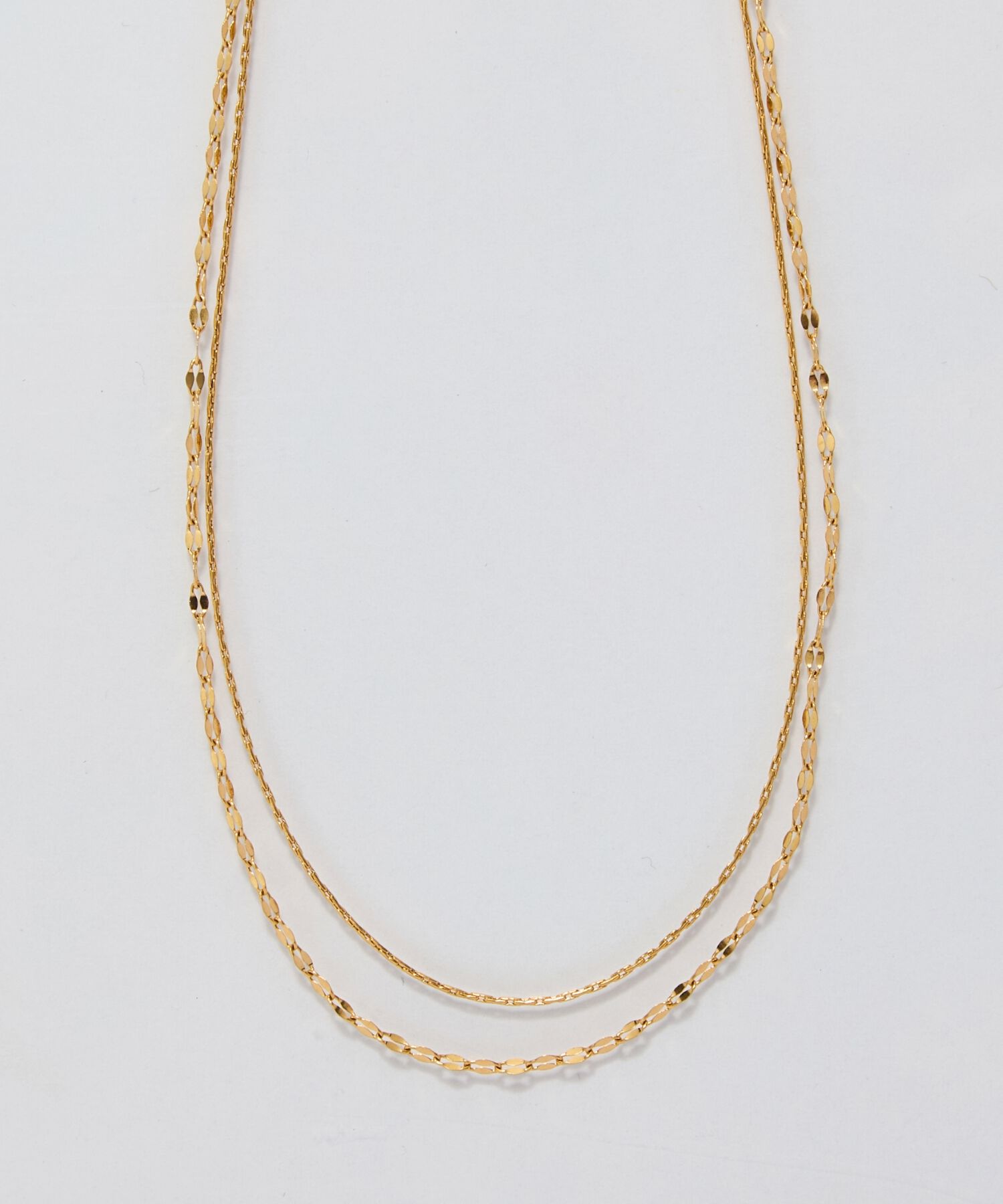 Phoebe「【金属アレルギー対応】ダブルチェーンネックレス　ゴールド/サージカルステンレス」|ネックレス|