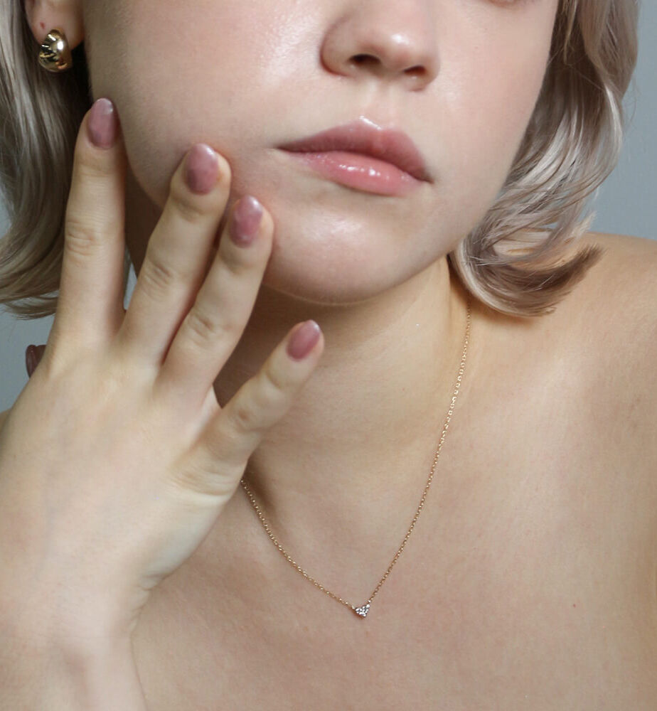  「ダイヤモンド ハート ネックレス | K10YG」|ネックレス|K10 イエローゴールド