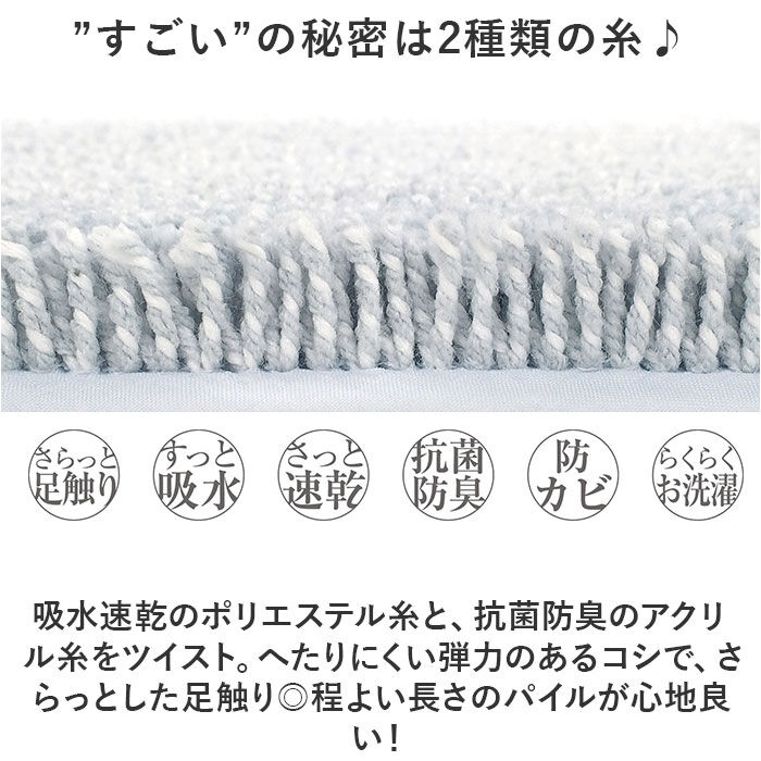 BACKYARD FAMILY「洗える バスマット 速乾 通販 実はすごいバスマット S 約 35&times;50cm センコー 吸水マット」|その他|