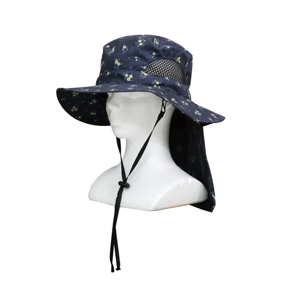 BACKYARD FAMILY「UVカット 帽子 レディース 日よけ 首の後ろ 通販 サファリハット 折りたたみ帽子 つば広帽子」|ハット|ブルー1