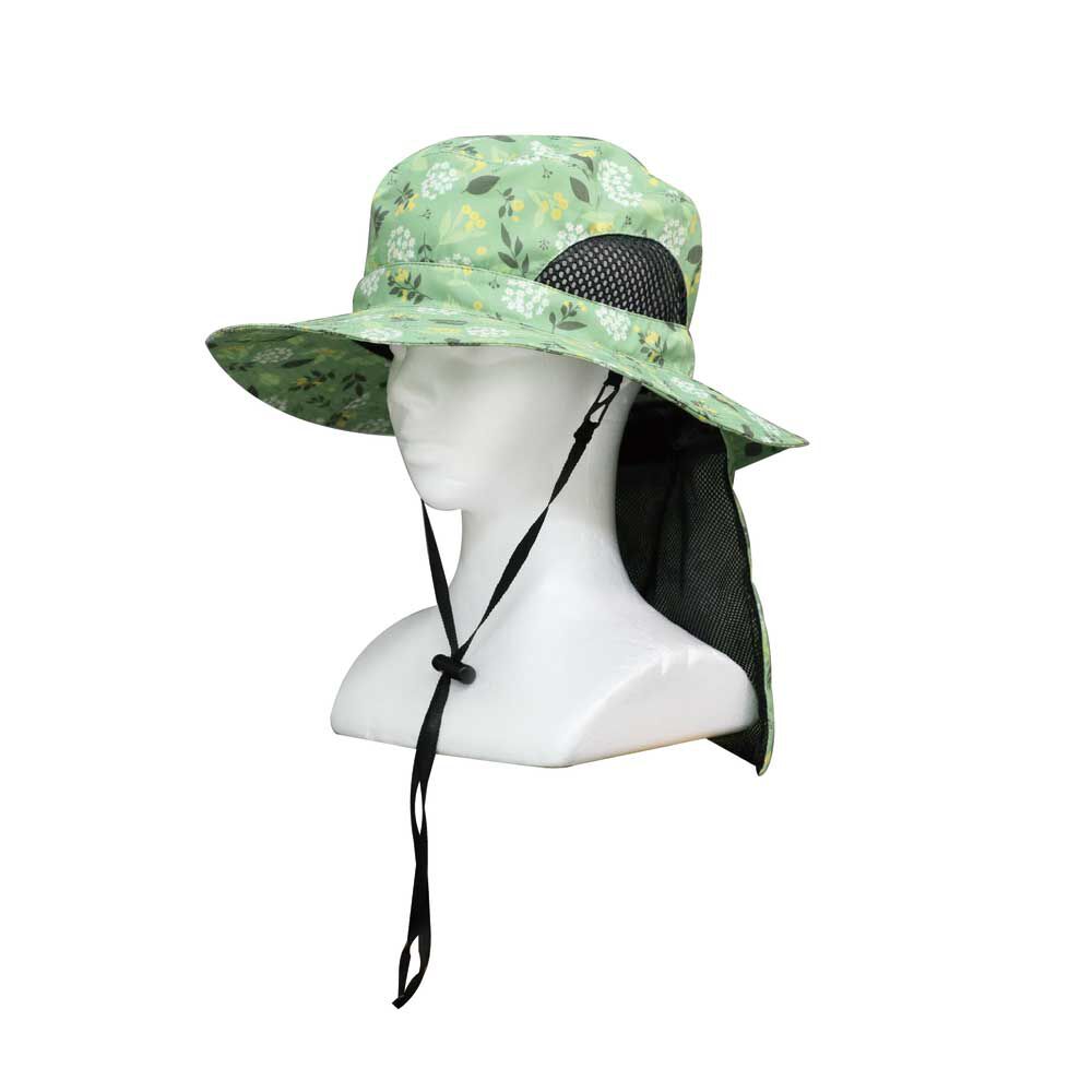 BACKYARD FAMILY「UVカット 帽子 レディース 日よけ 首の後ろ 通販 サファリハット 折りたたみ帽子 つば広帽子」|ハット|グリーン1