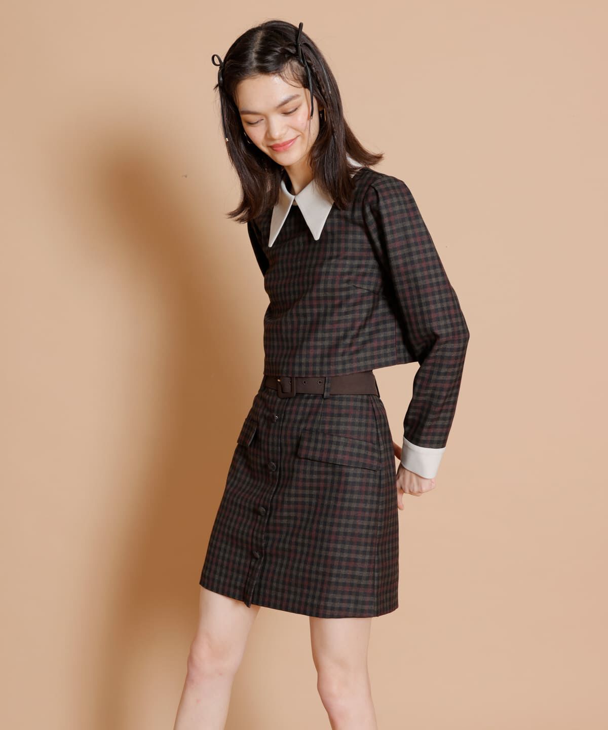 REDYAZEL「ロンドンチェックミニスカート」|台形|