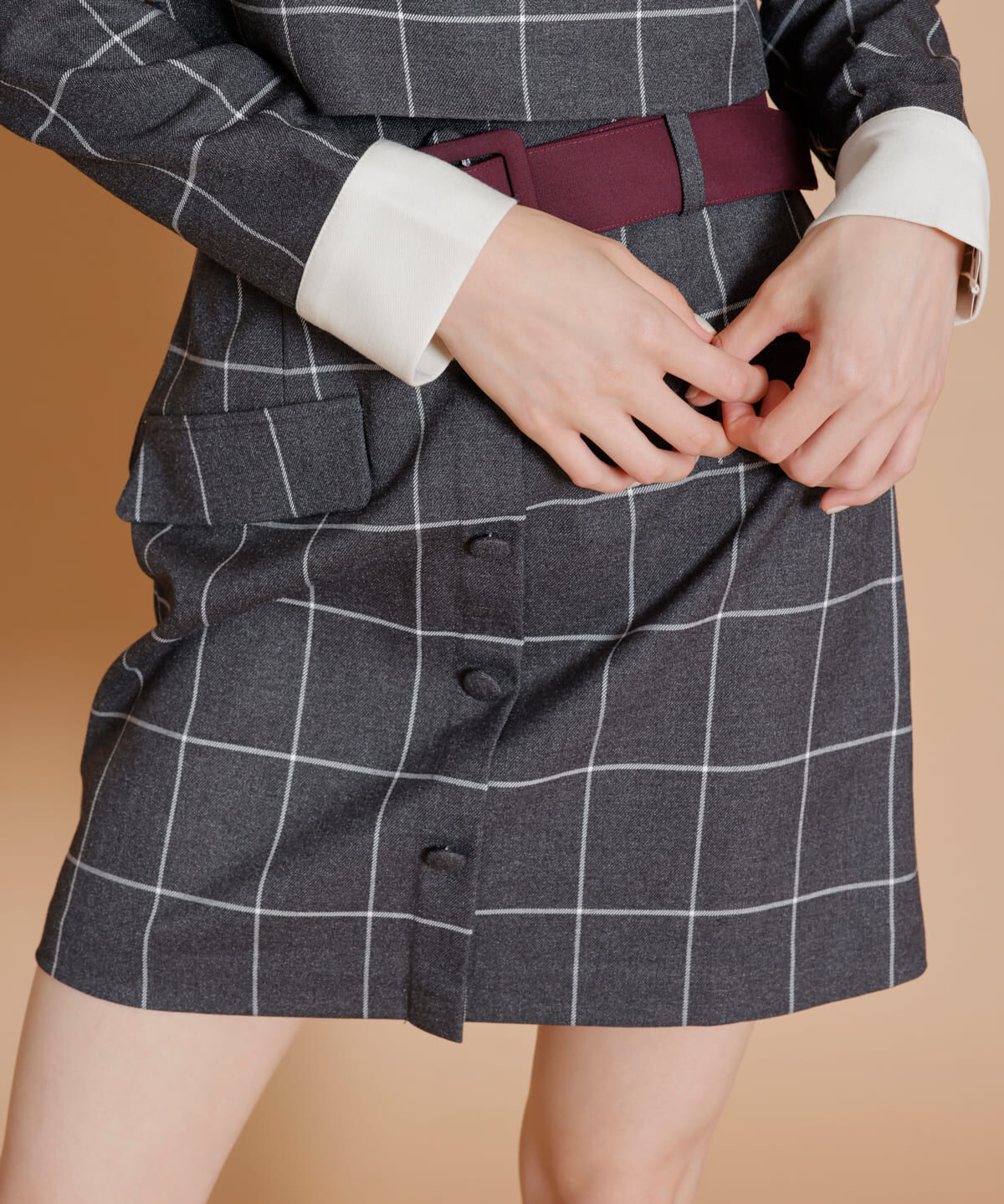REDYAZEL「ロンドンチェックミニスカート」|台形|