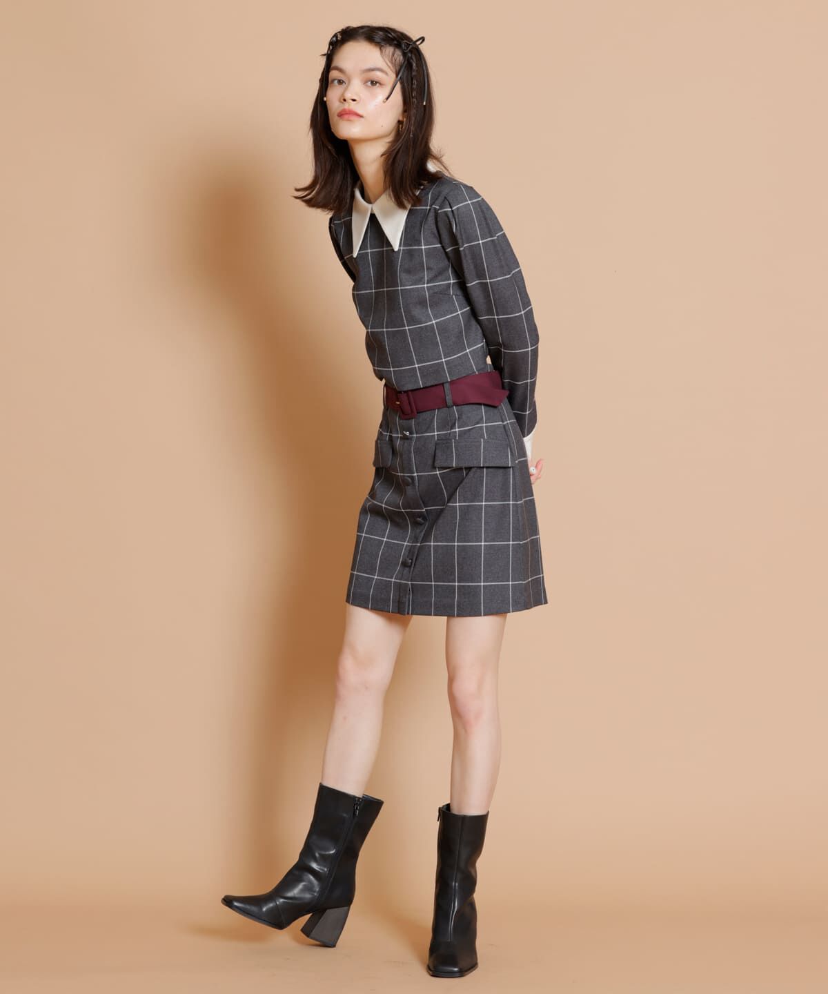 REDYAZEL「ロンドンチェックミニスカート」|台形|