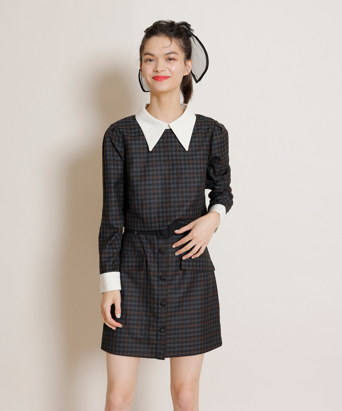 REDYAZEL「ロンドンチェックミニスカート」|台形|