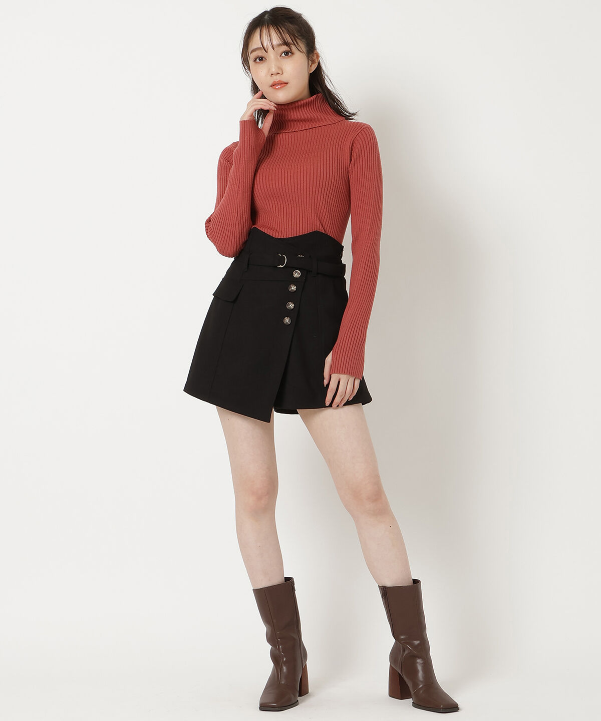 REDYAZEL「フィンガーホールタートルネックニット」|ニット・セーター|