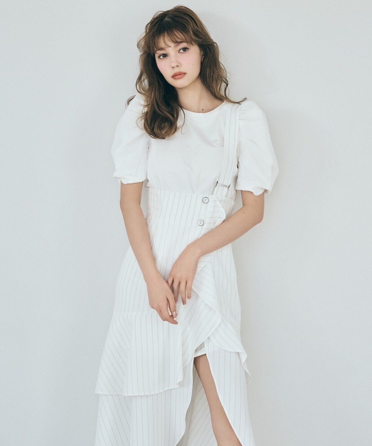 REDYAZEL「サス付きアシメフレアスカート」|フレア|