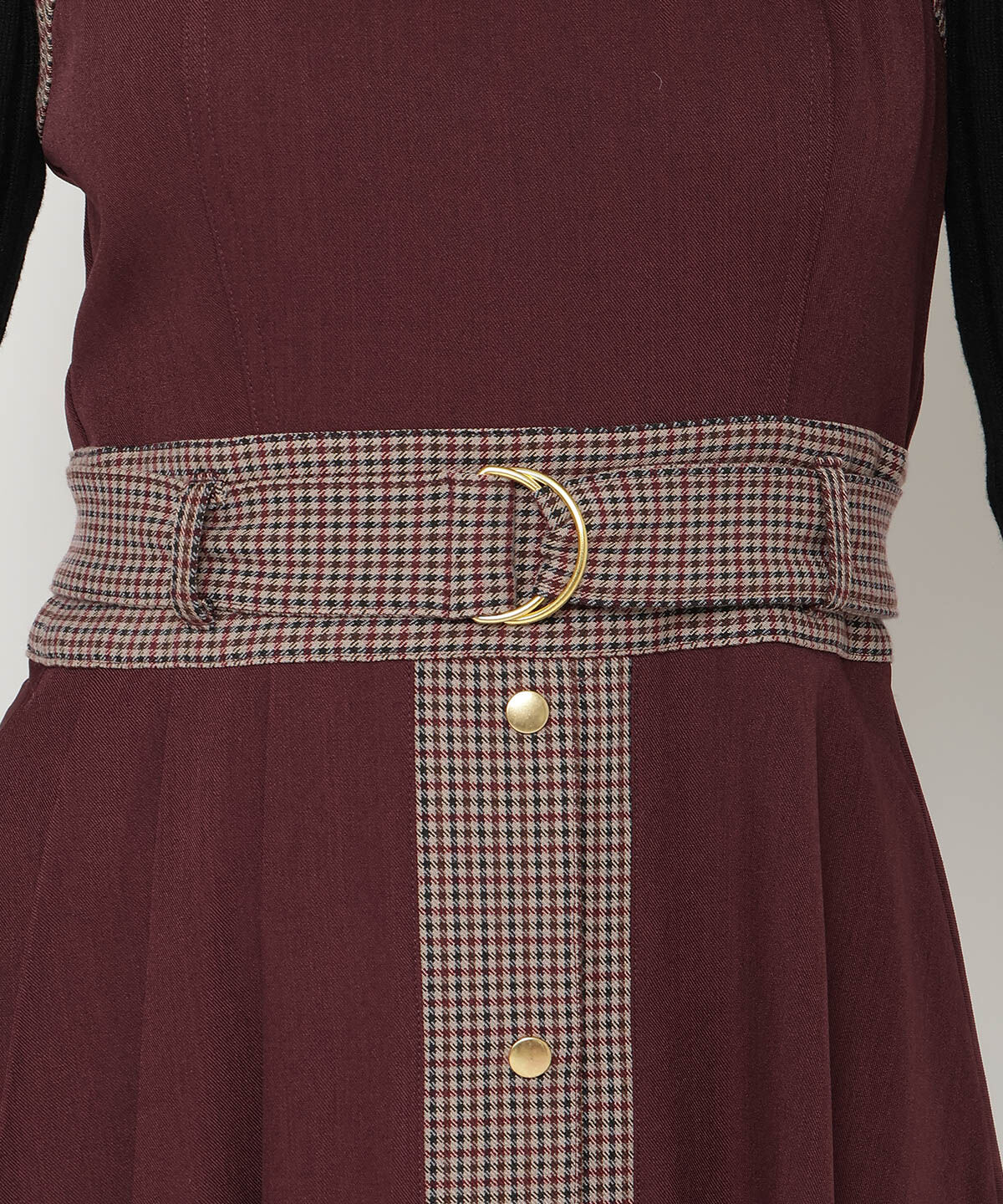 REDYAZEL「チェックバイカラービスチェワンピース」|ワンピース|