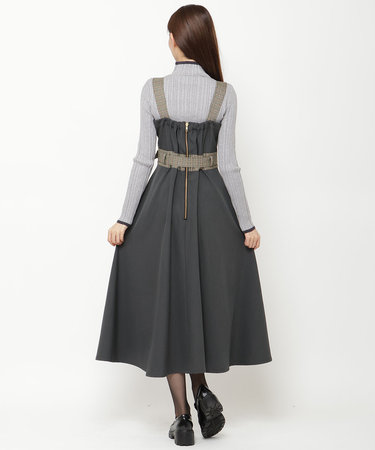 REDYAZEL「チェックバイカラービスチェワンピース」|ワンピース|