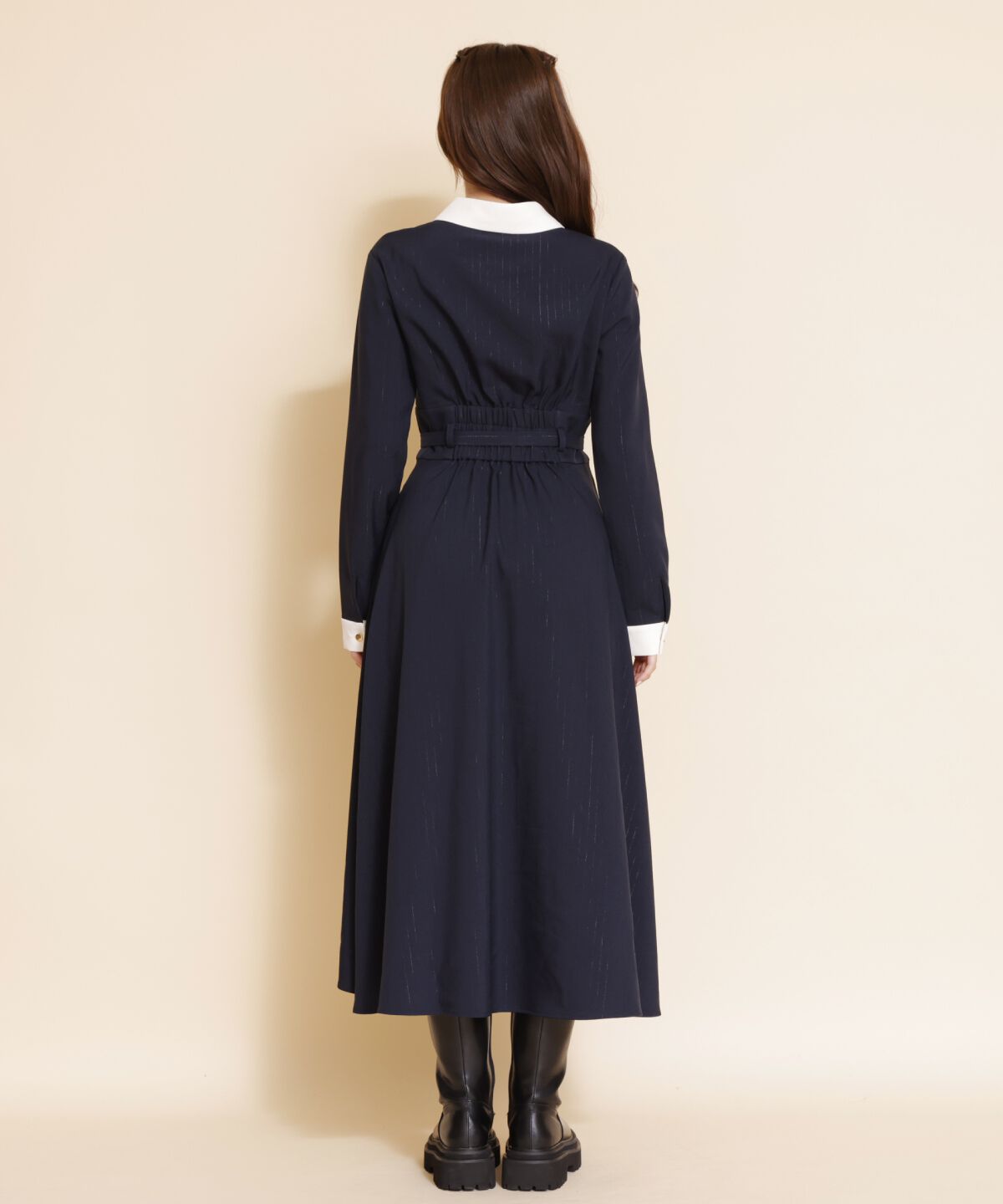 REDYAZEL「バイカラーフレアシャツワンピース」|ワンピース|