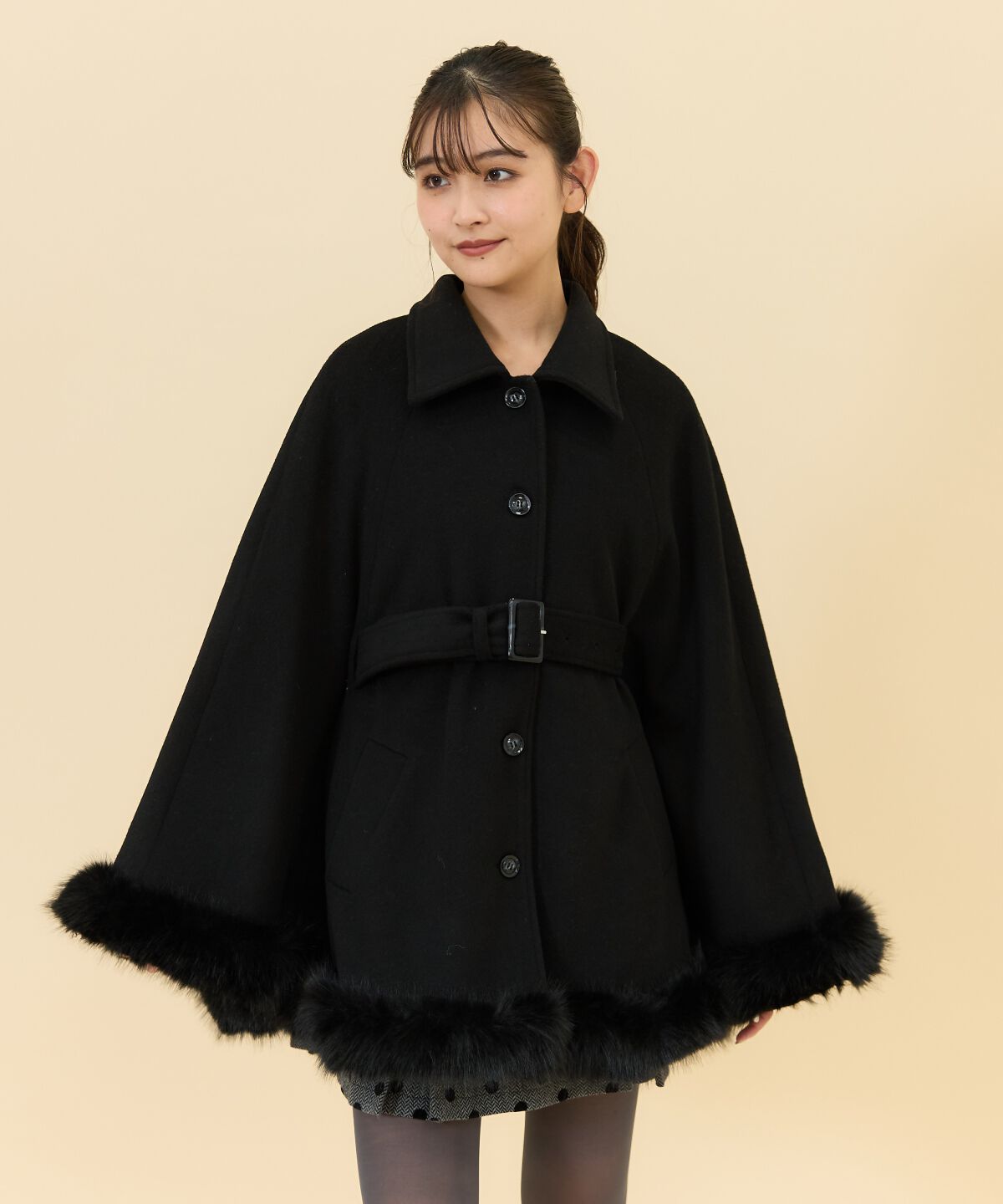 REDYAZEL「ファーケープデザインコート」|その他|ブラック