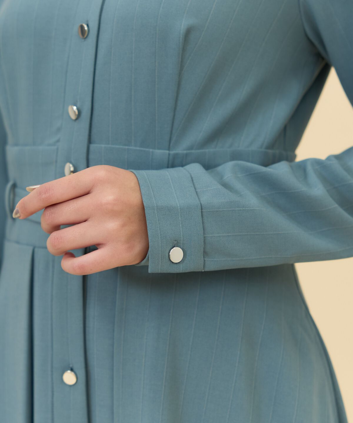 REDYAZEL「シャドーラメストライプシャツワンピース」|ワンピース|