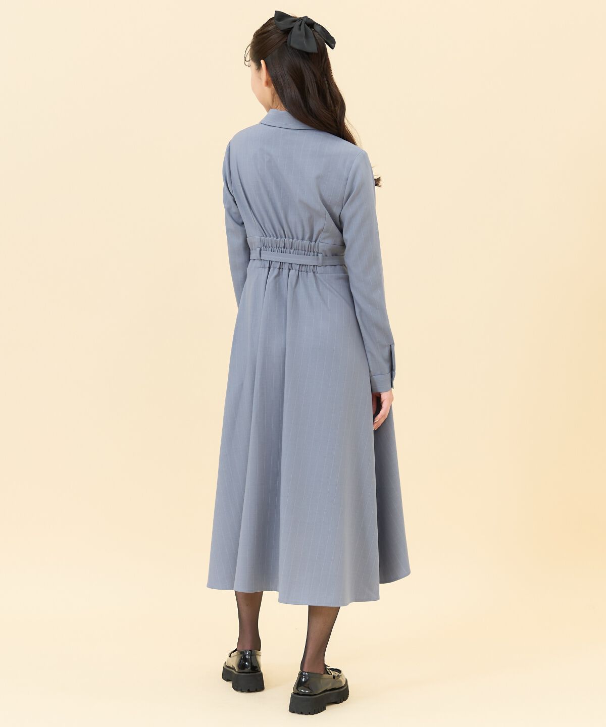 REDYAZEL「シャドーラメストライプシャツワンピース」|ワンピース|