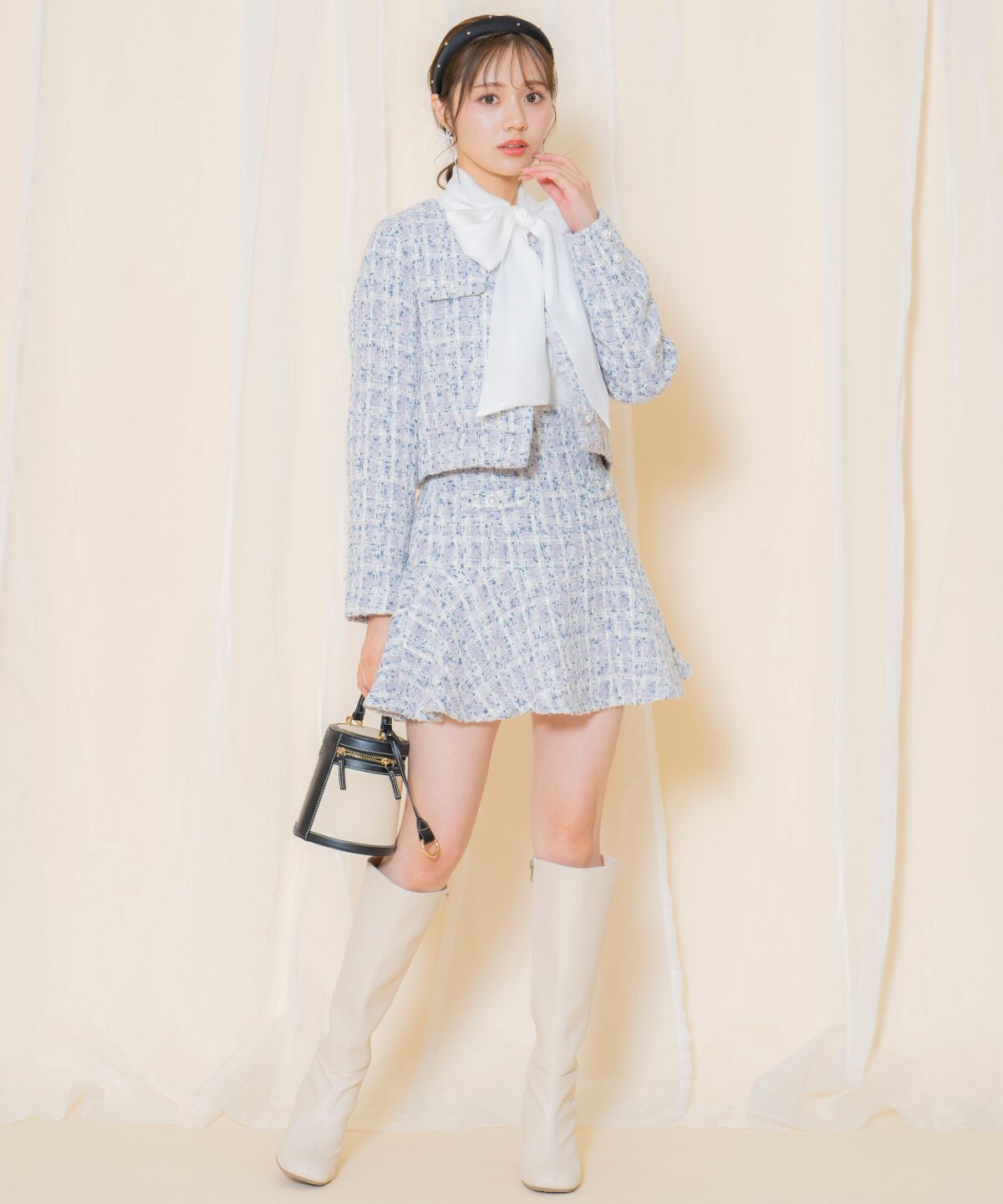 WILLSELECTION「MIXツイードノーカラージャケット」|ノーカラージャケット|