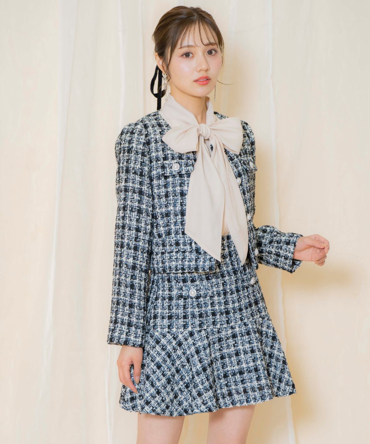 WILLSELECTION「MIXツイードノーカラージャケット」|ノーカラージャケット|