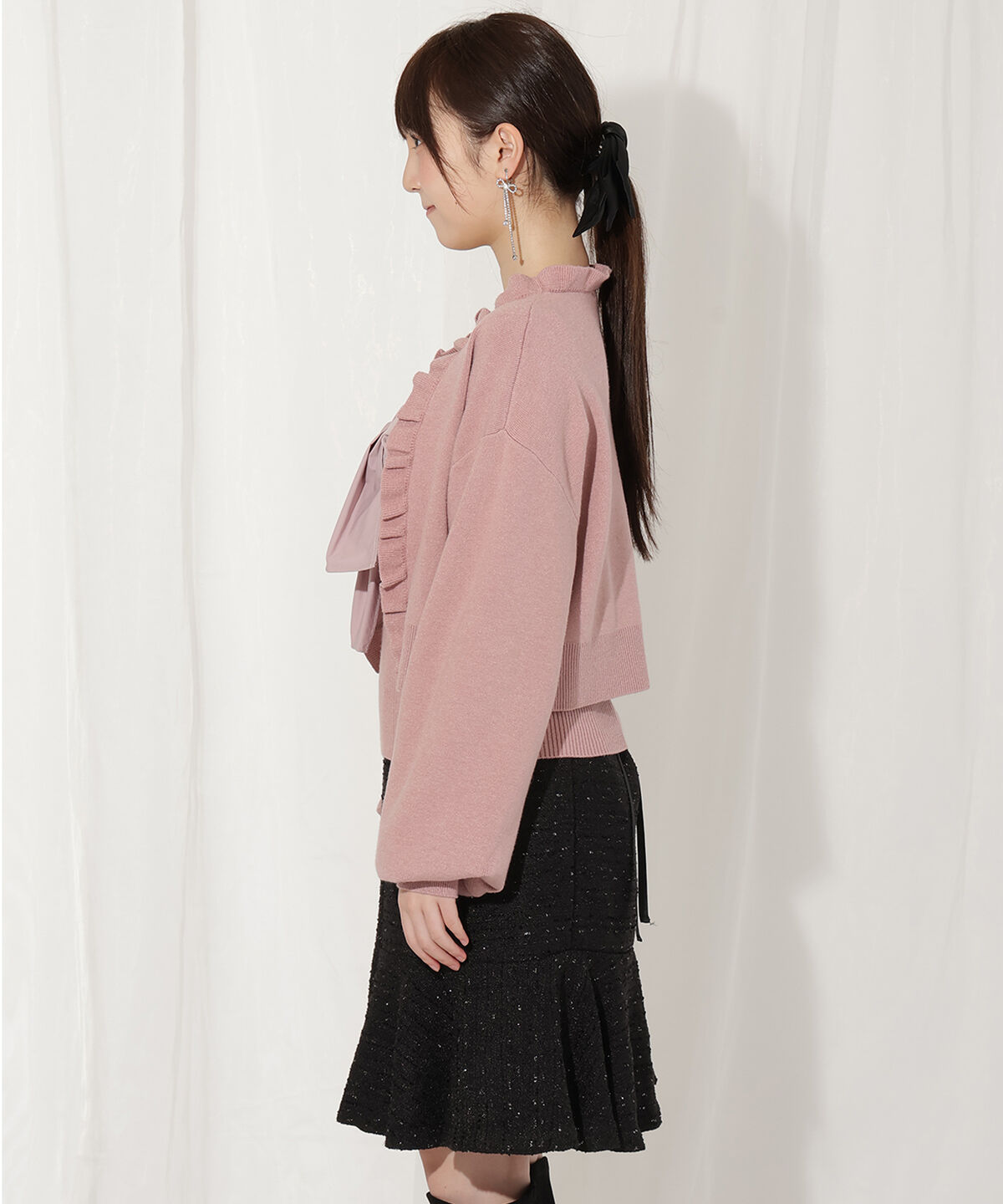 WILLSELECTION「フリルカーディガン&times;リボンキャミセット」|カーディガン|