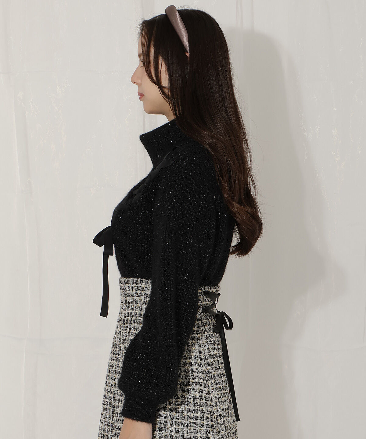 WILLSELECTION「レースアップタートルニット」|ニット・セーター|