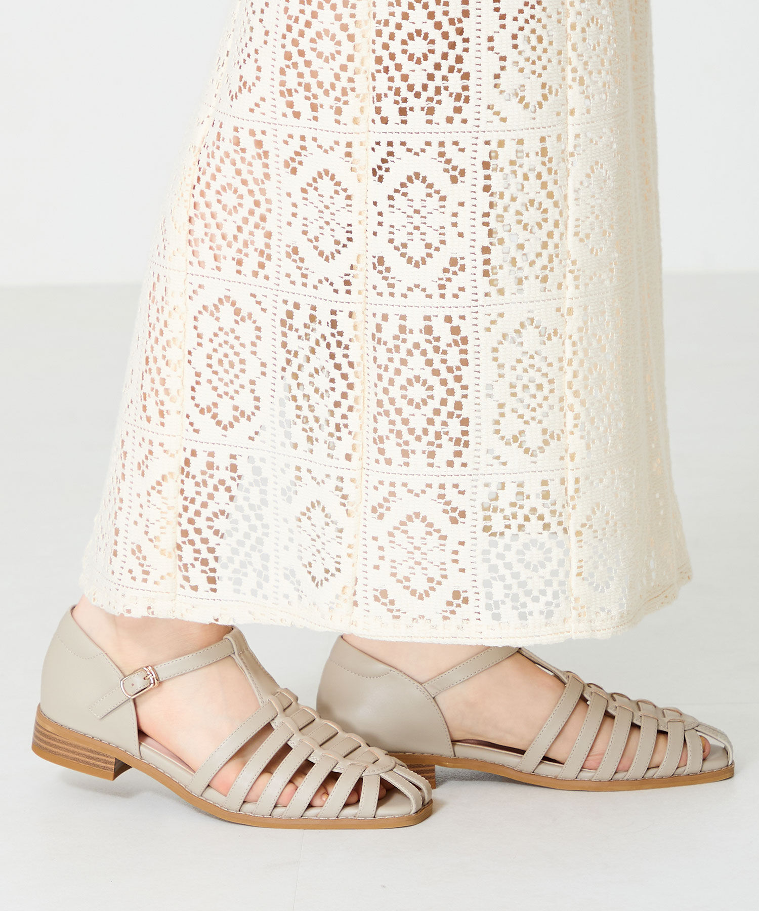 WA Oriental TRaffic「【トレンド】●2025春夏新作●ナローストラップグルカシューズ/52114 グルカサンダル フラット 人気」|サンダル|