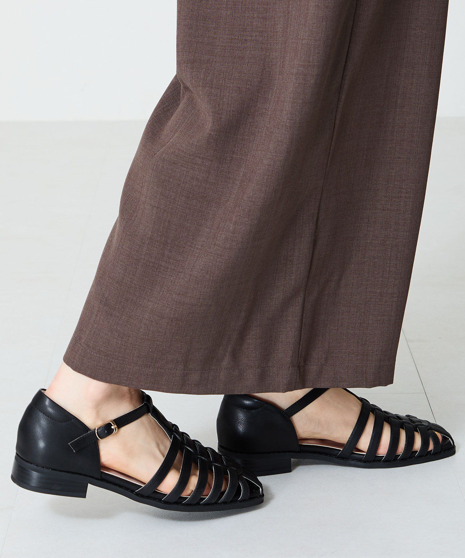 WA Oriental TRaffic「【トレンド】●2025春夏新作●ナローストラップグルカシューズ/52114 グルカサンダル フラット 人気」|サンダル|