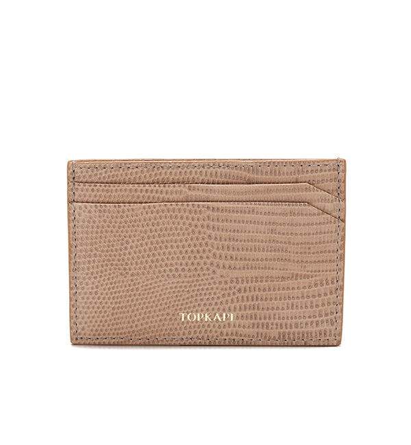 TOPKAPI 「イタリアンレザー リザード型押し パスケース LUCIA ルチア」|定期入れ|グレージュ