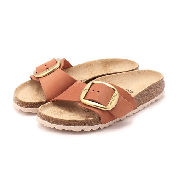 BIRKENSTOCK「【ビルケンシュトック】マドリッド ビッグバックル/ブランデー ヌバックレザー/サンダル レディース」|サンダル|ブランデー