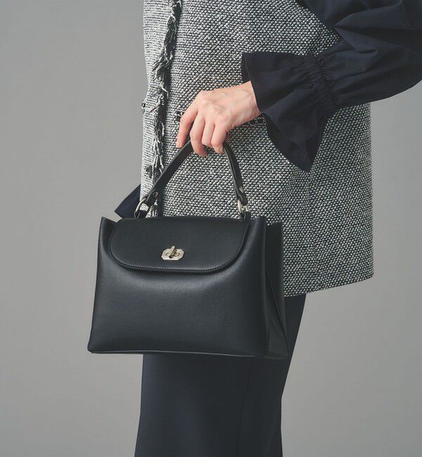 UNITED ARROWS「ダブルフェイス ワンハンドル バッグ」|ハンドバッグ|BLACK