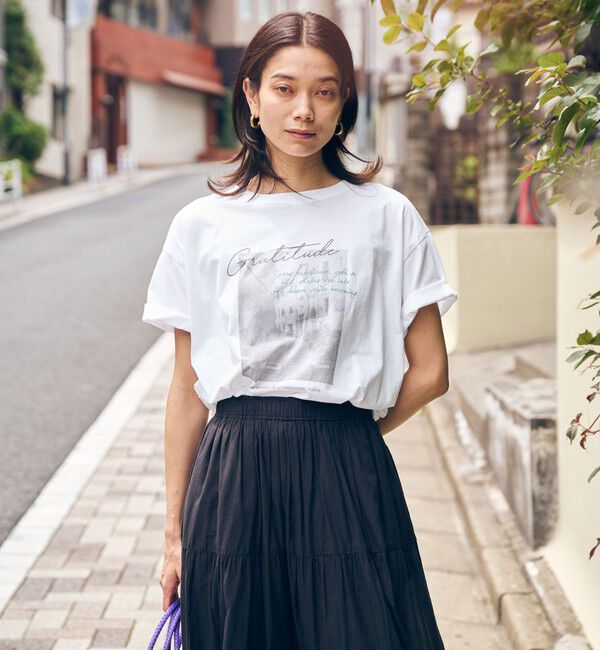 UNITED ARROWS green label relaxing「【WEB限定】＜at ease＞フォトグラフィック ショートスリーブ Tシャツ」|Tシャツ・カットソー|