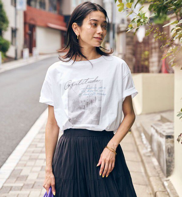 UNITED ARROWS green label relaxing「【WEB限定】＜at ease＞フォトグラフィック ショートスリーブ Tシャツ」|Tシャツ・カットソー|