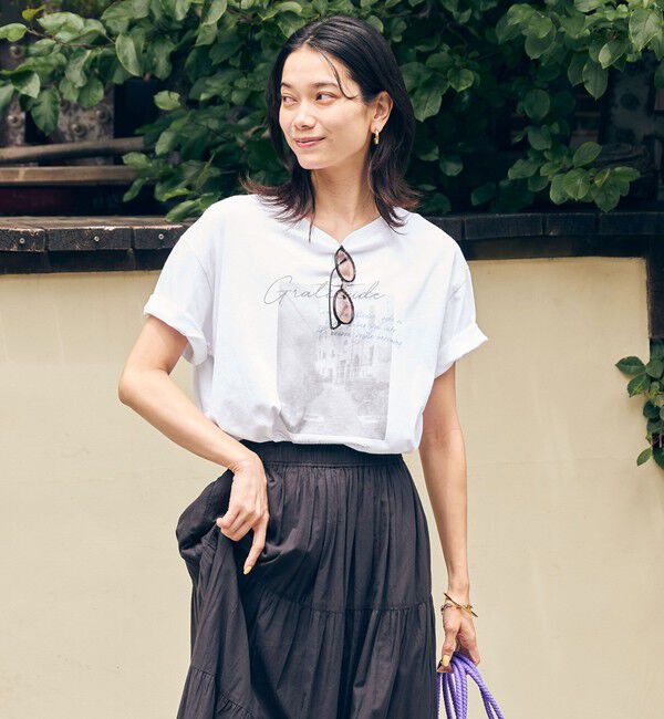 UNITED ARROWS green label relaxing「【WEB限定】＜at ease＞フォトグラフィック ショートスリーブ Tシャツ」|Tシャツ・カットソー|