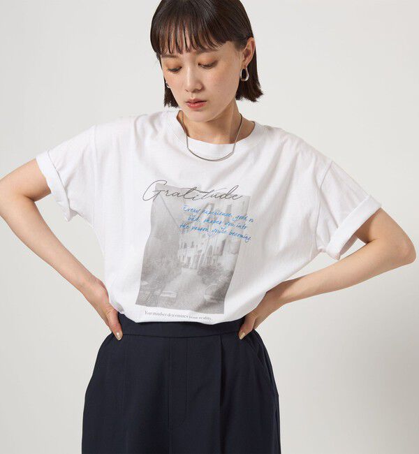 UNITED ARROWS green label relaxing「【WEB限定】＜at ease＞フォトグラフィック ショートスリーブ Tシャツ」|Tシャツ・カットソー|