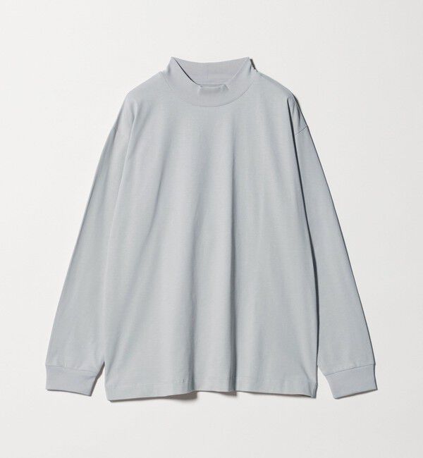 UNITED ARROWS green label relaxing「LONG FIBER COTTON クリア モックネック 長袖 Tシャツ」|Tシャツ・カットソー|LT.GRAY