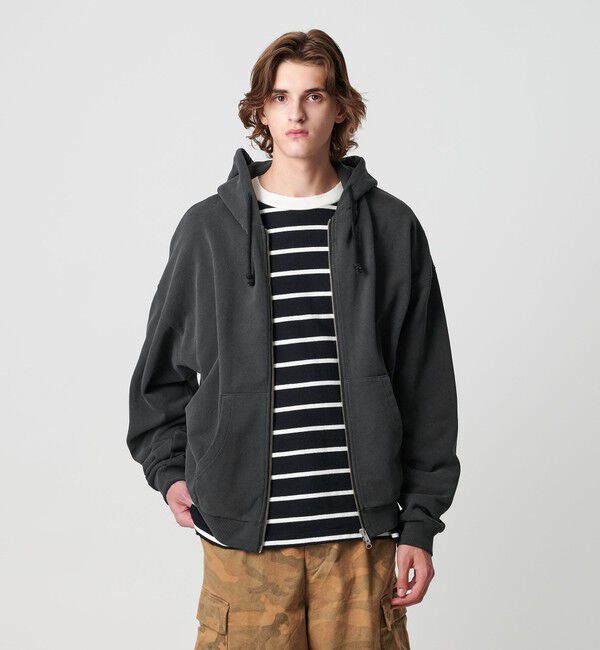 MONKEY TIME「オゾンウォッシュ フレンチテリー フルジップ フーディー」|カーディガン|