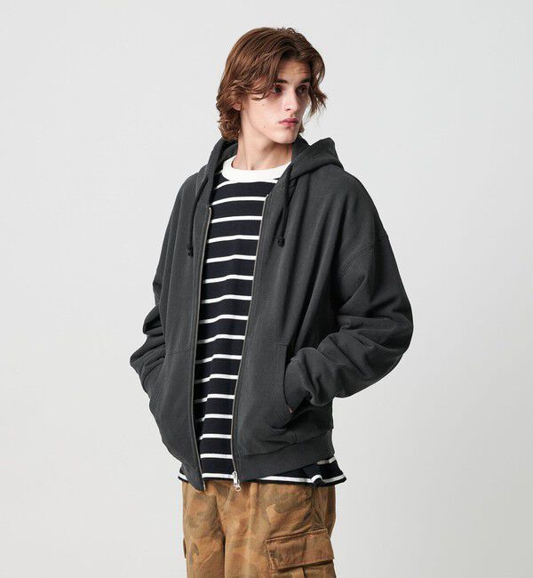 MONKEY TIME「オゾンウォッシュ フレンチテリー フルジップ フーディー」|カーディガン|