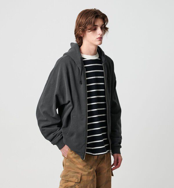 MONKEY TIME「オゾンウォッシュ フレンチテリー フルジップ フーディー」|カーディガン|