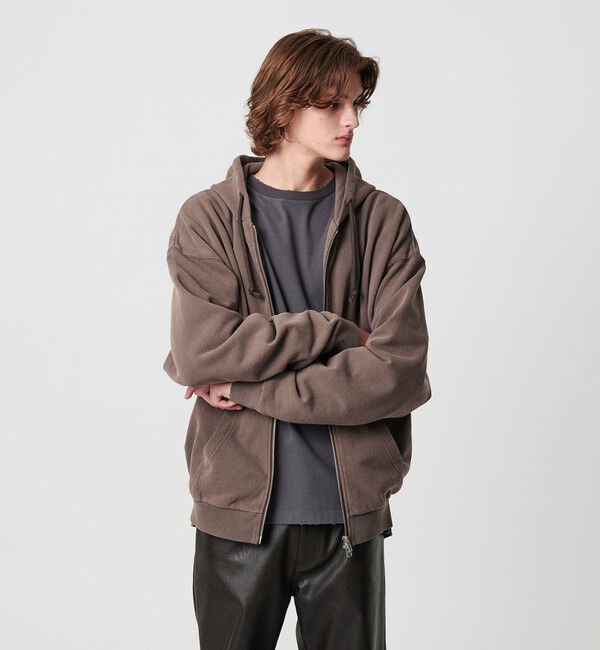 MONKEY TIME「オゾンウォッシュ フレンチテリー フルジップ フーディー」|カーディガン|