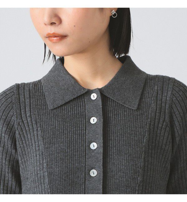 Ray BEAMS 「リブ ニット ポロ ワンピース」|ワンピース|