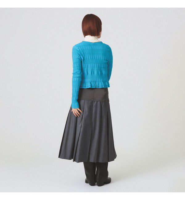 Ray BEAMS 「シャーリング ジップ Vネック カーディガン」|カーディガン|