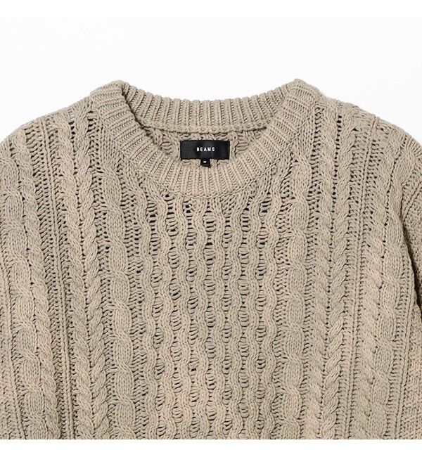 BEAMS「ワイドショートフィット アランニット」|ニット・セーター|