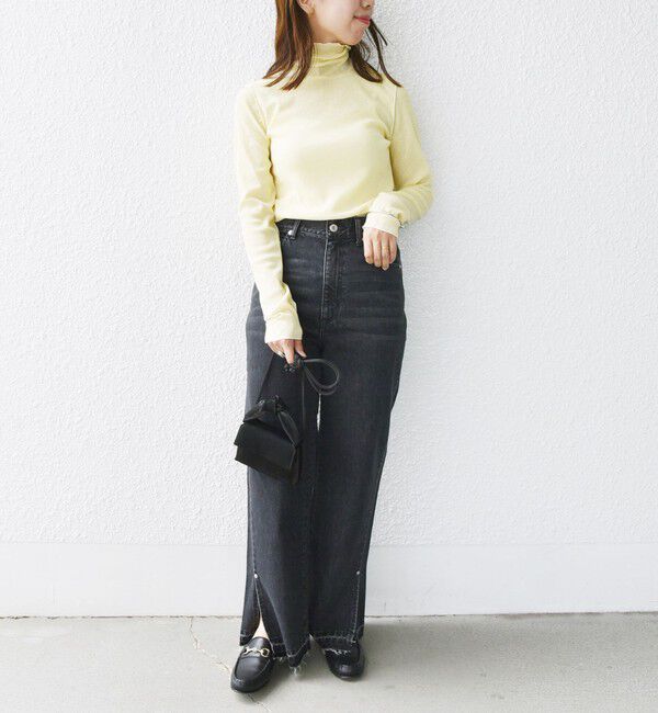 SHIPS for women「〈手洗い可能〉ドライタッチ リブ タートル」|Tシャツ・カットソー|