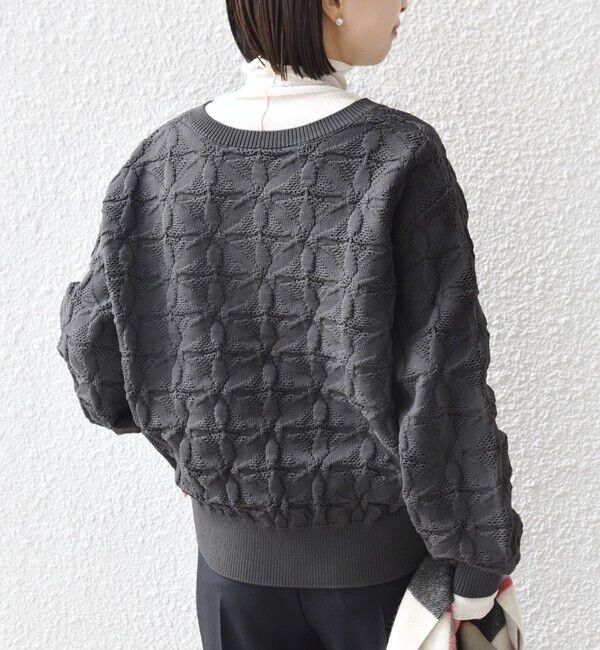 紡毛ダブルジャカードハーフジップセーター | 紡毛ダブルジャカード