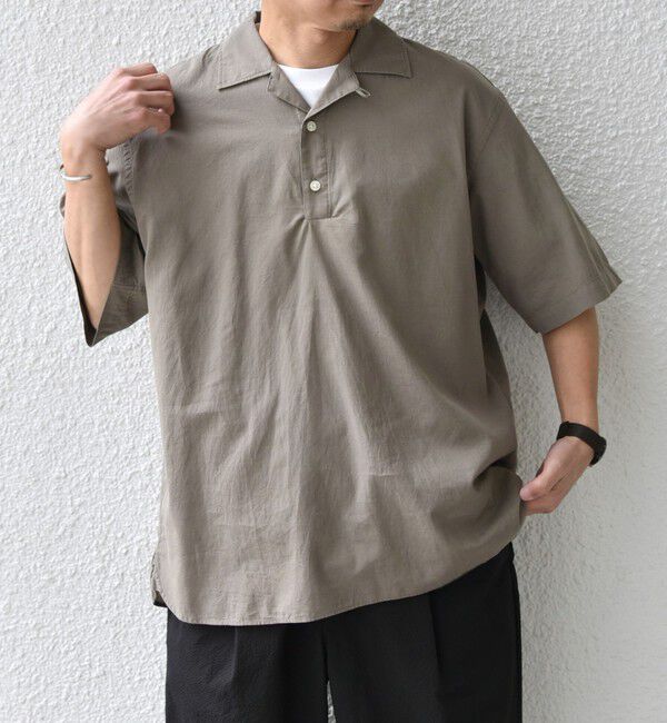 SHIPS any「SHIPS any:〈洗濯機可能〉コットン/リネン オープンカラー プルオーバー シャツ◇」|シャツ・ブラウス|